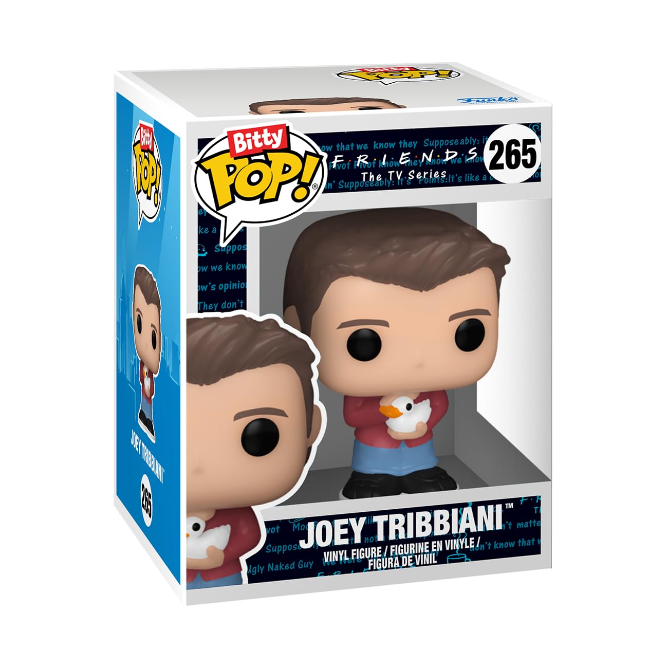 Funko Bitty Pop! Friends - Joey, 4-Pack And A Surprise Mystery Mini Figure - 0.9 Inch (2.2 Cm) Collectable - Stackable Display Shelf Included - Gift Idea - Party Bags Stocking - Cake Topper