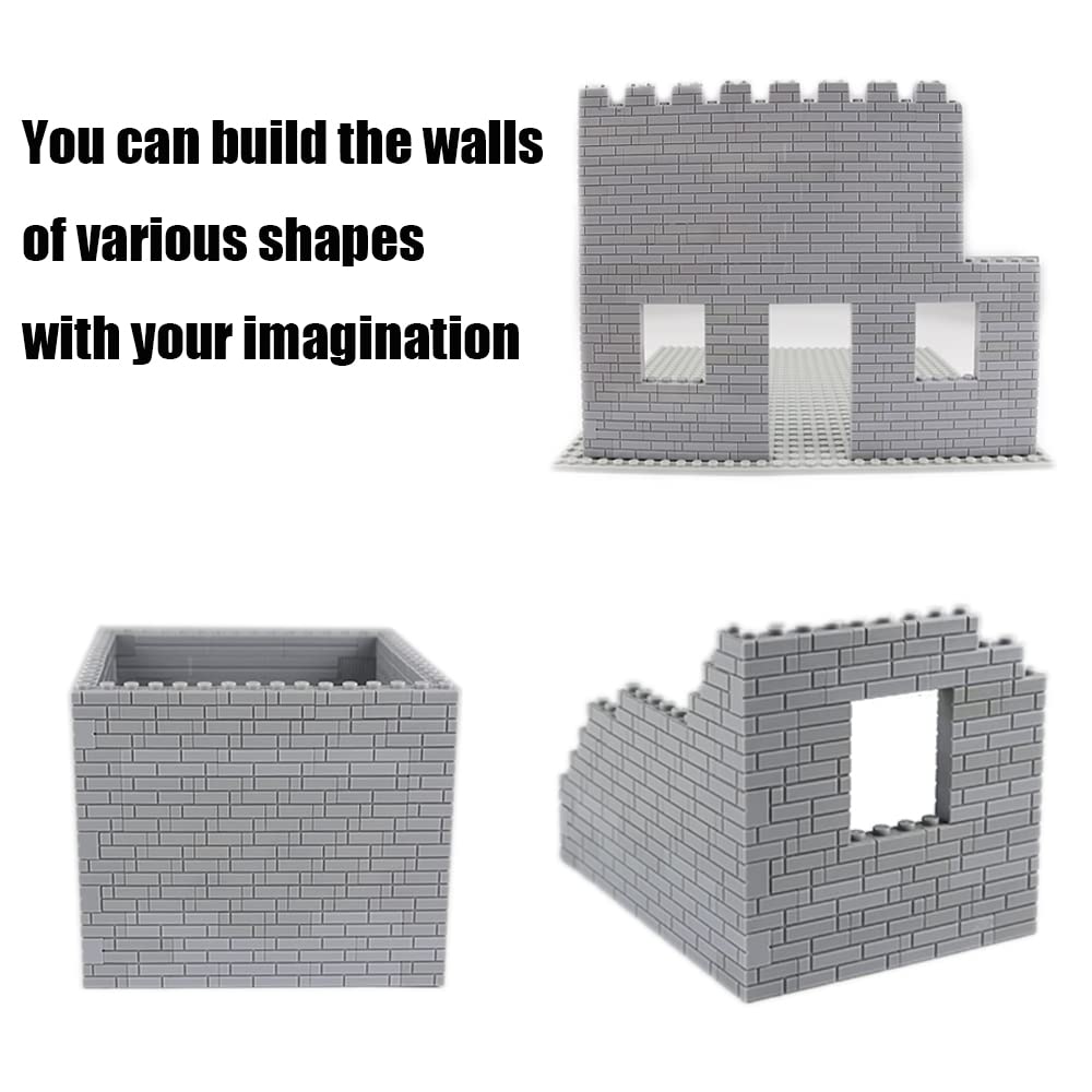 Feleph 260 Pieces Masonry Profile Bricks Set Building Blocks For Wall Parts And Pieces Diverse Bulk Toy Kit Compatible With Major Brands (Gray)