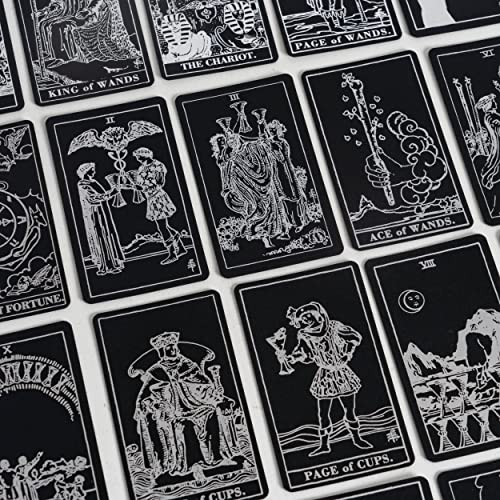Prophet Silver Foil Tarot Cards Deck,78 Original Tarot Cards Fortune Telling Game with Guide Book for Beginners,Tarot Cards Stan