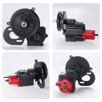 Benedict Harry 2 Speeds Metal Complete Transmission Case Gearbox with Dig Gear for 1:10 Axial SCX10 RC Crawler Car