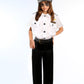 Children Pilot Costume Set Captain Uniform Dress Up For Kids Boys Halloween Cosplay Pretend Role Play Party