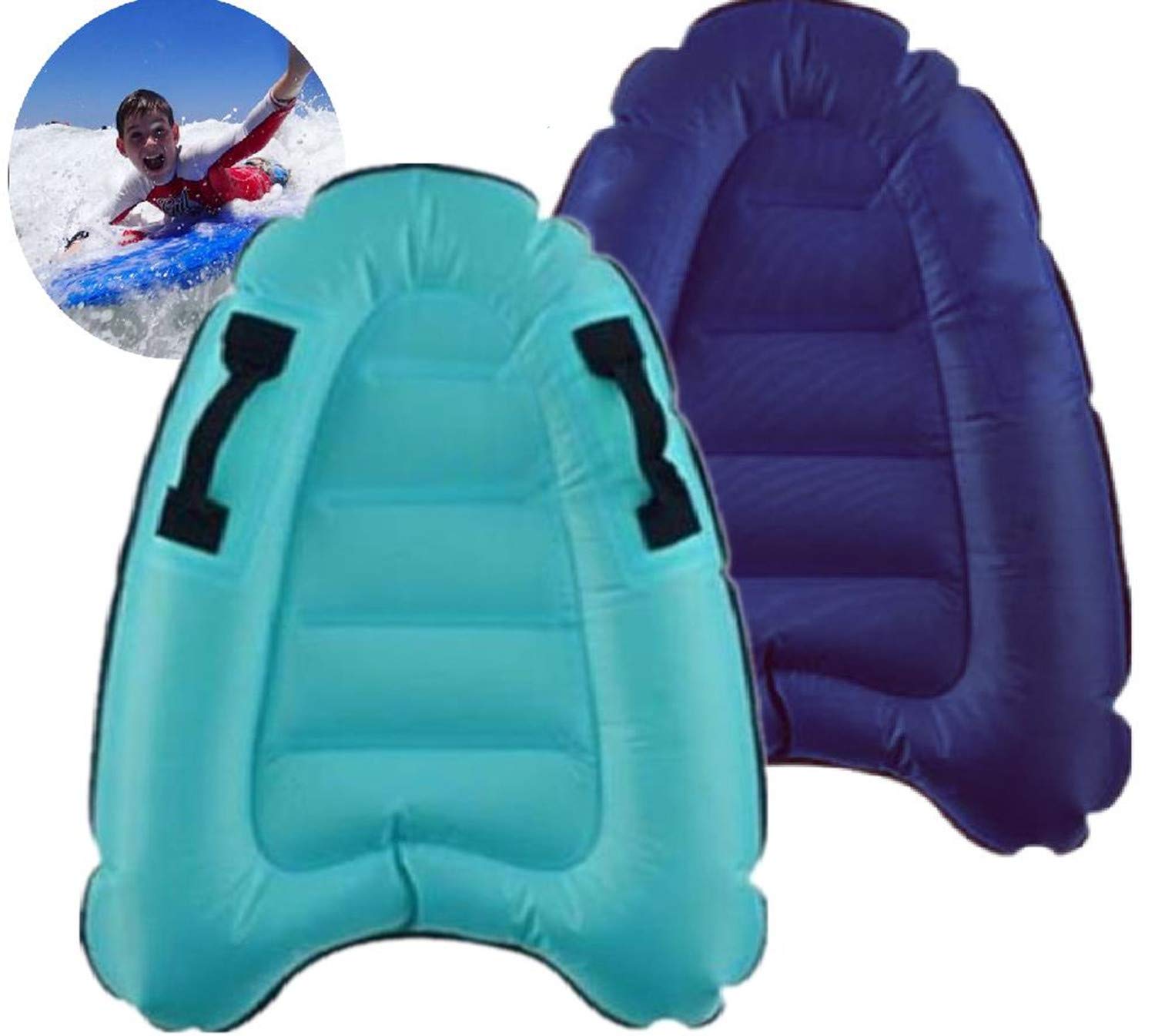 Inflatable Surf Body Board With Handles, Lightweight Swimming Floating Surfboard Aid Mat Learn To Swim, Beach Safety Theme Surfi