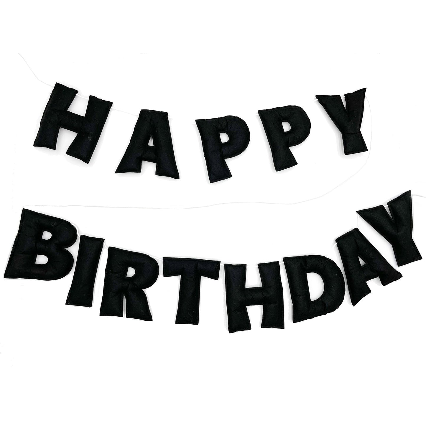 Meygajoe Pre-Strung Felt Happy Birthday Banner, Reusable Happy Birthday Garland, Birthday Banner Decorations, Personalized Happy