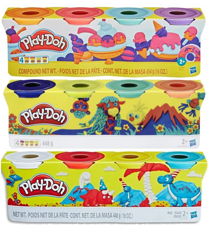 Play-Doh Bulk Mixed Colors 12-Pack of Non-Toxic Modeling Compound, (4oz) Cans (12-Cans, 48oz)