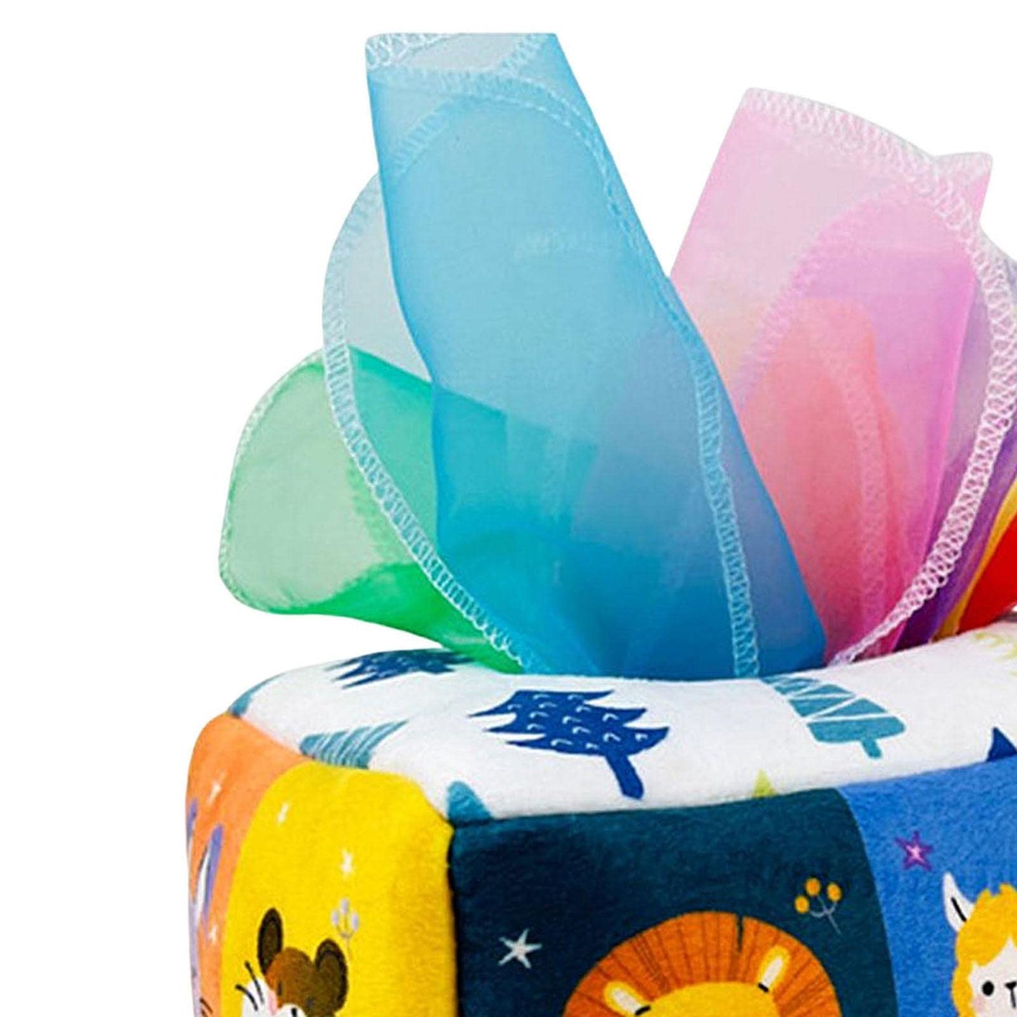 Vistora Baby Tissue Box Toys Crinkle Sensory Toys Interactive Animals