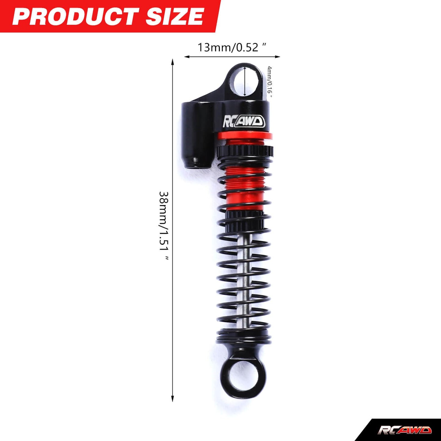 RCAWD Upgrades for Hobby Plus CR-18P Rock Van, T-Hunter, Trail Hunter Shock Absorber Parts, Aluminum Front Rear RC Shocks Damper