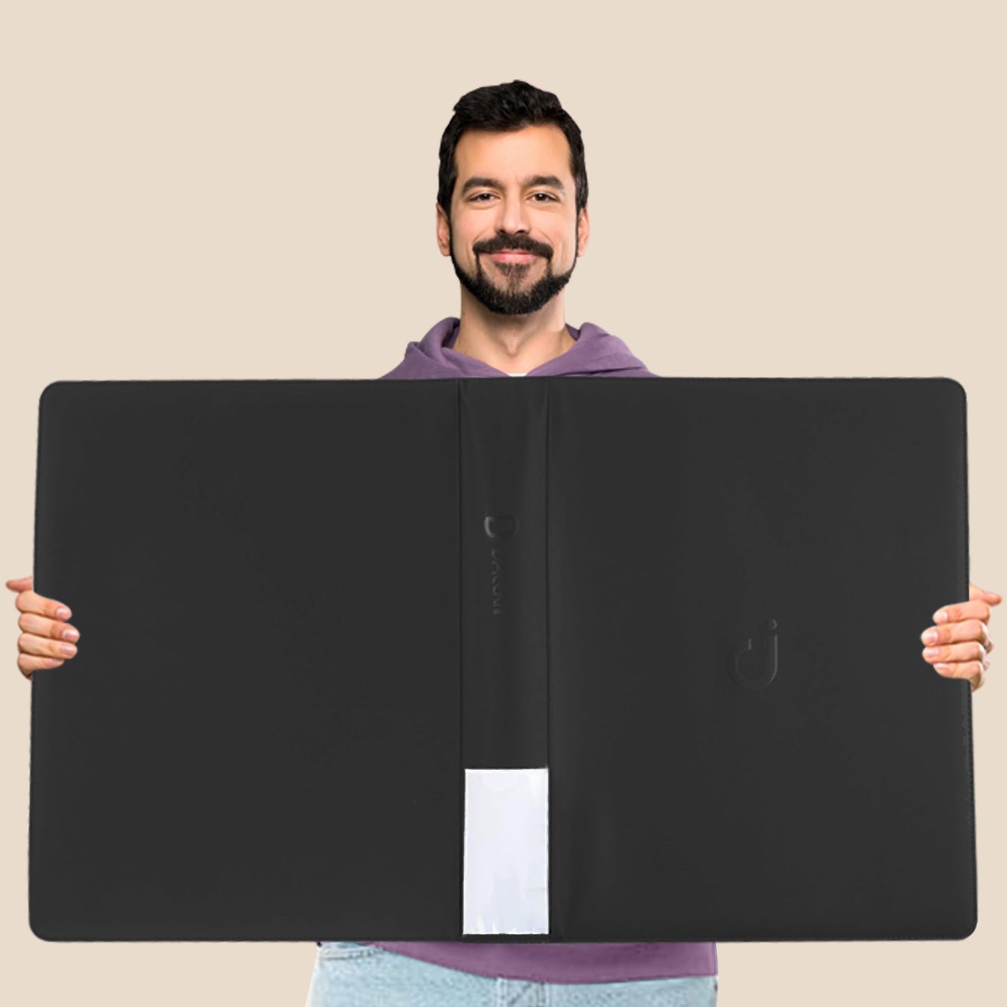 D DACCKIT Toploader Binder  Holds 640 Toploaders - 16-Pocket Top Loader Binder for 3 x 4 Rigid Card Holders for Trading Cards or Sports Cards(Model A Classic Black)