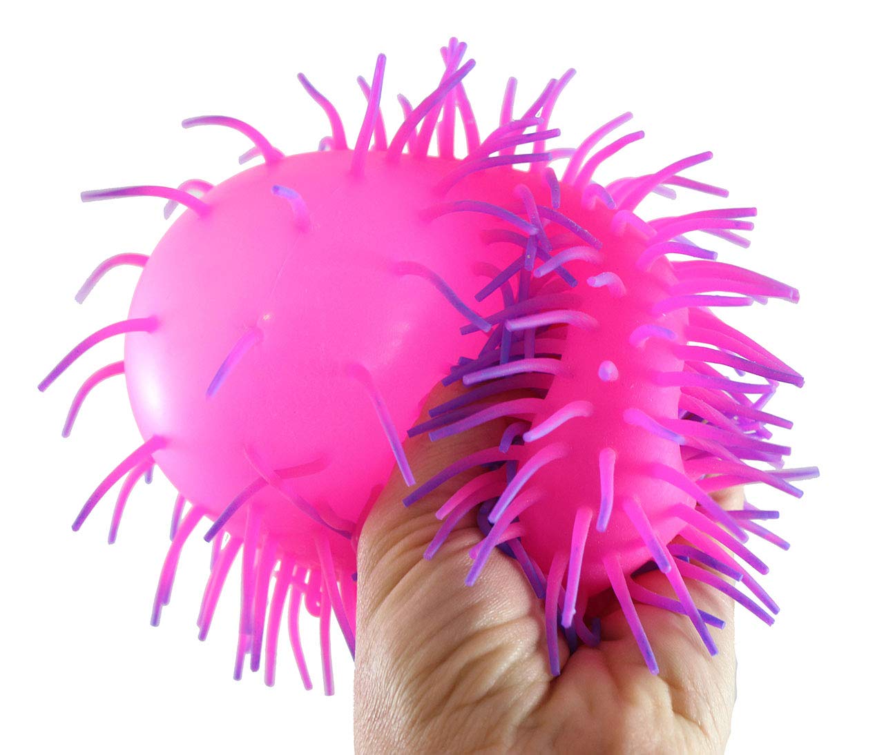 Set Of 3 - 6'' Puffer Balls - Sensory Fidget And Soft Hairy Stress Balls - Ot Autism Spd (Random Colors)