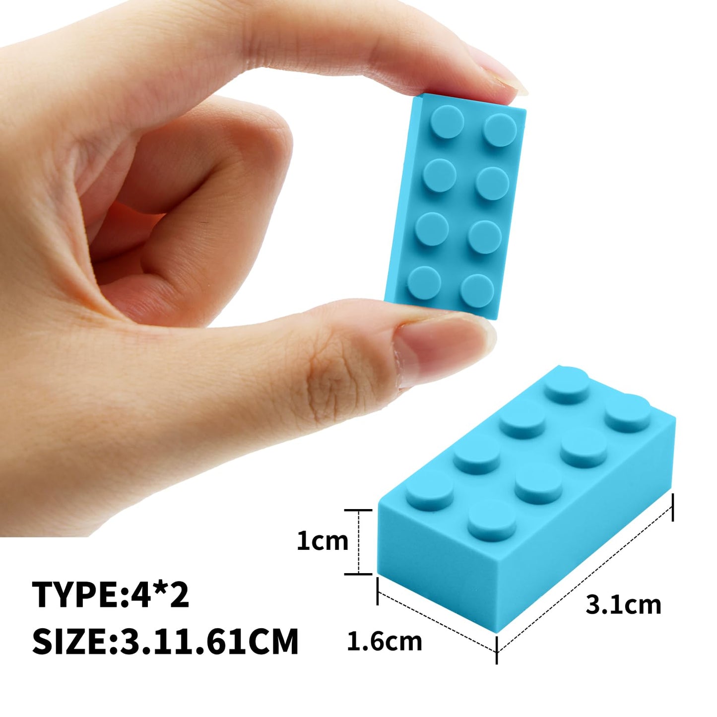 WYSWYG 140 Building Blocks Set - 2 x 4 Classic Bricks, Compatible, for Kids & MOC Lovers - Sky Blue.