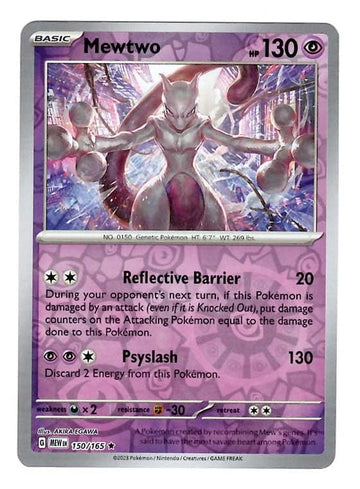 Pokemon - Mewtwo 150/165 151 - Reverse Foil - Single Card