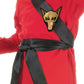 Ninja Red Costume Inspired For The Speically Trained Little Warrior Features Long Sleeve Shirt, Pants, Satin Sash And Belt With Mask And Hood