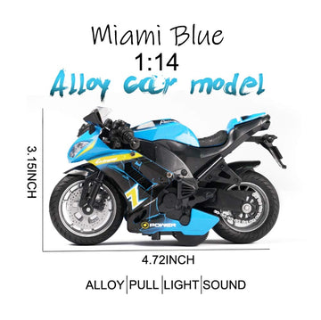 Gilumza Pull Back Motorcycle Toys, Tiny Gift With Music Lighting, Race Motorcycles Toy For Boys Kids Age 3 4 5 6 7 8 Year Old (B