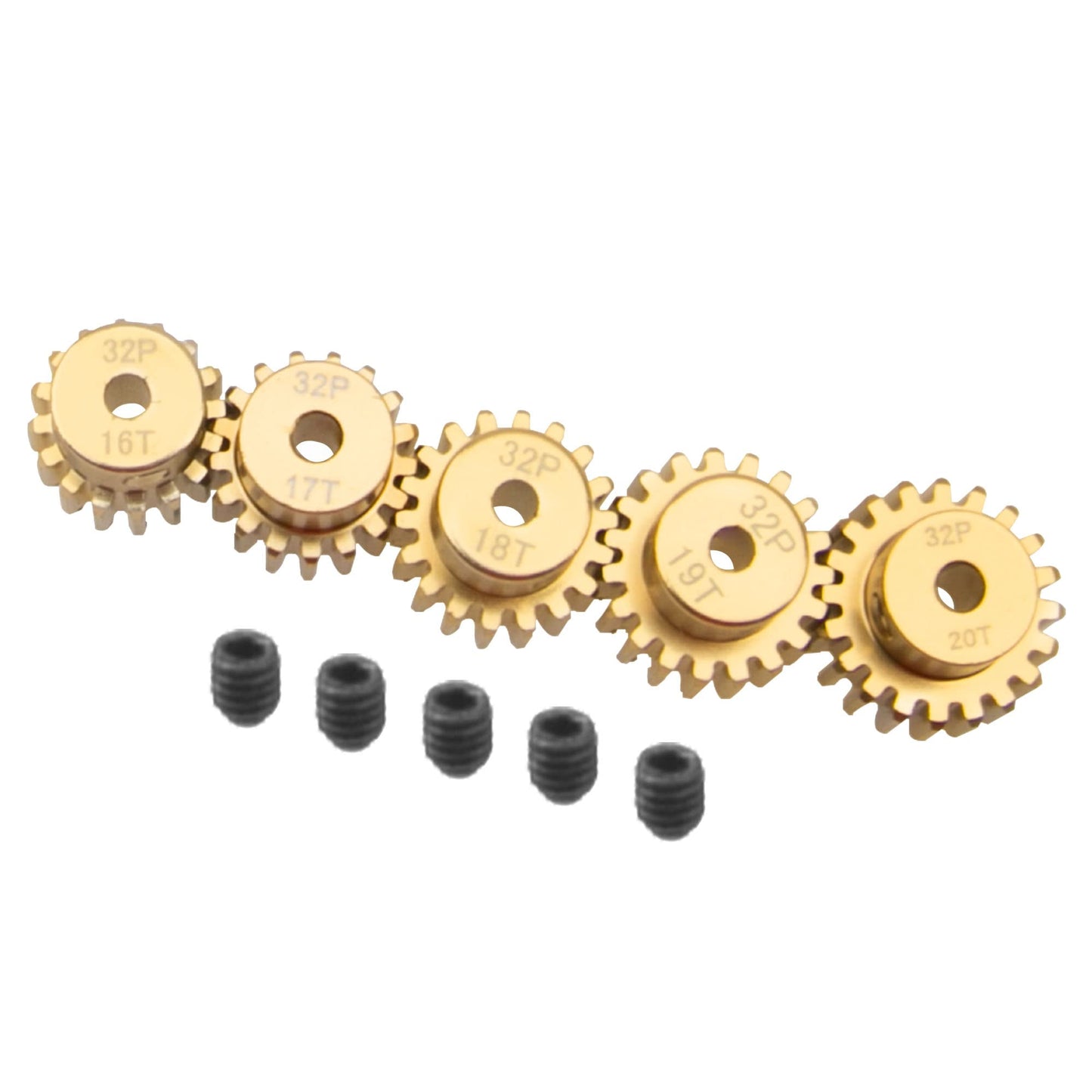 Vgoohobby Aluminum Alloy 32 Pitch Pinion Gear Set 3.175mm Shaft 16T 17T 18T 19T 20T Motor Gears Compatible with Tamiya Kyosho Re