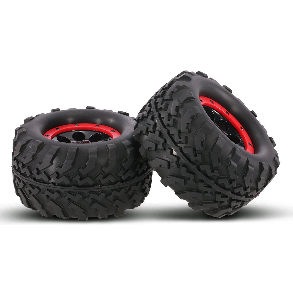 Goolsky 2Pcs AUSTAR AX-3011 155mm 1/8 Monster Truck Tires with Beadlock Wheel Rim for TRAXXAS SUMMIT E-Revo HPI Savage XL Flux H