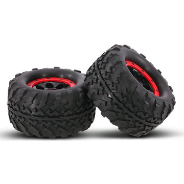Goolsky 2Pcs AUSTAR AX-3011 155mm 1/8 Monster Truck Tires with Beadlock Wheel Rim for TRAXXAS SUMMIT E-Revo HPI Savage XL Flux H