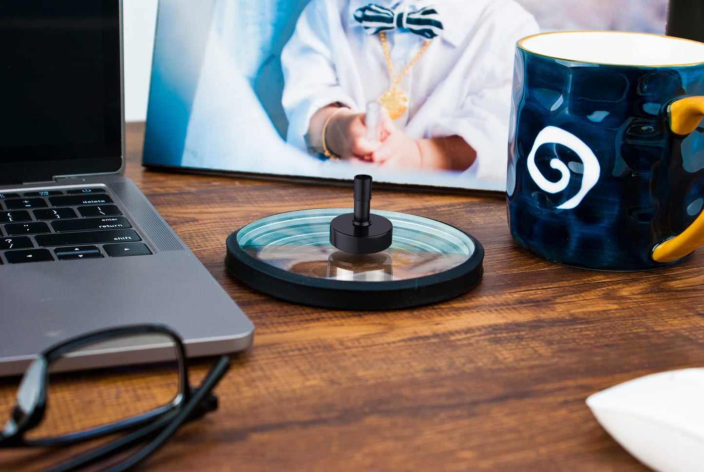 Djuiinostar Zirconium Spinning Top (Avg 5-8 Minutes), Cnc Machined From Solid Metal, High Precision Desk Toy, Waste Your Time Efficiently Dst-818