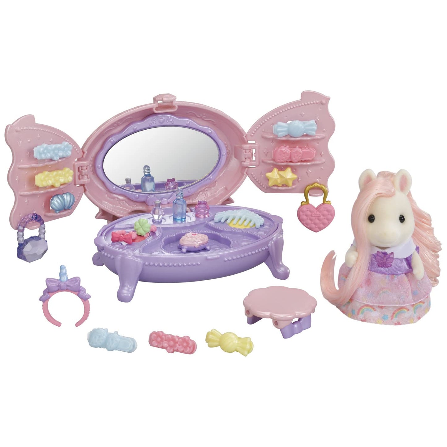 Calico Critters Pony'S Vanity Dresser Set, Dollhouse Playset With Figure And Accessories