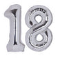 40 Inch Number 18 Balloon Silver Jumbo Giant Big Large Number 18 Foil Mylar Silver Balloons 81Th Birthday Party Anniversary Deco