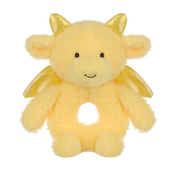 Apricot Lamb Dragon Rattle Soft Baby Rattle For Boys And Girls, Plush Stuffed Animal Rattle Toy Lovey For The Newborn, 0-3 Month