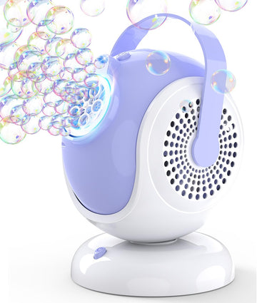 Joyfuture Bubble Machine - Automatic Bubbles Blower For Kids, Toddlers - 360 Oscillation & 75 Adjustment, Bubble Toys With Led L