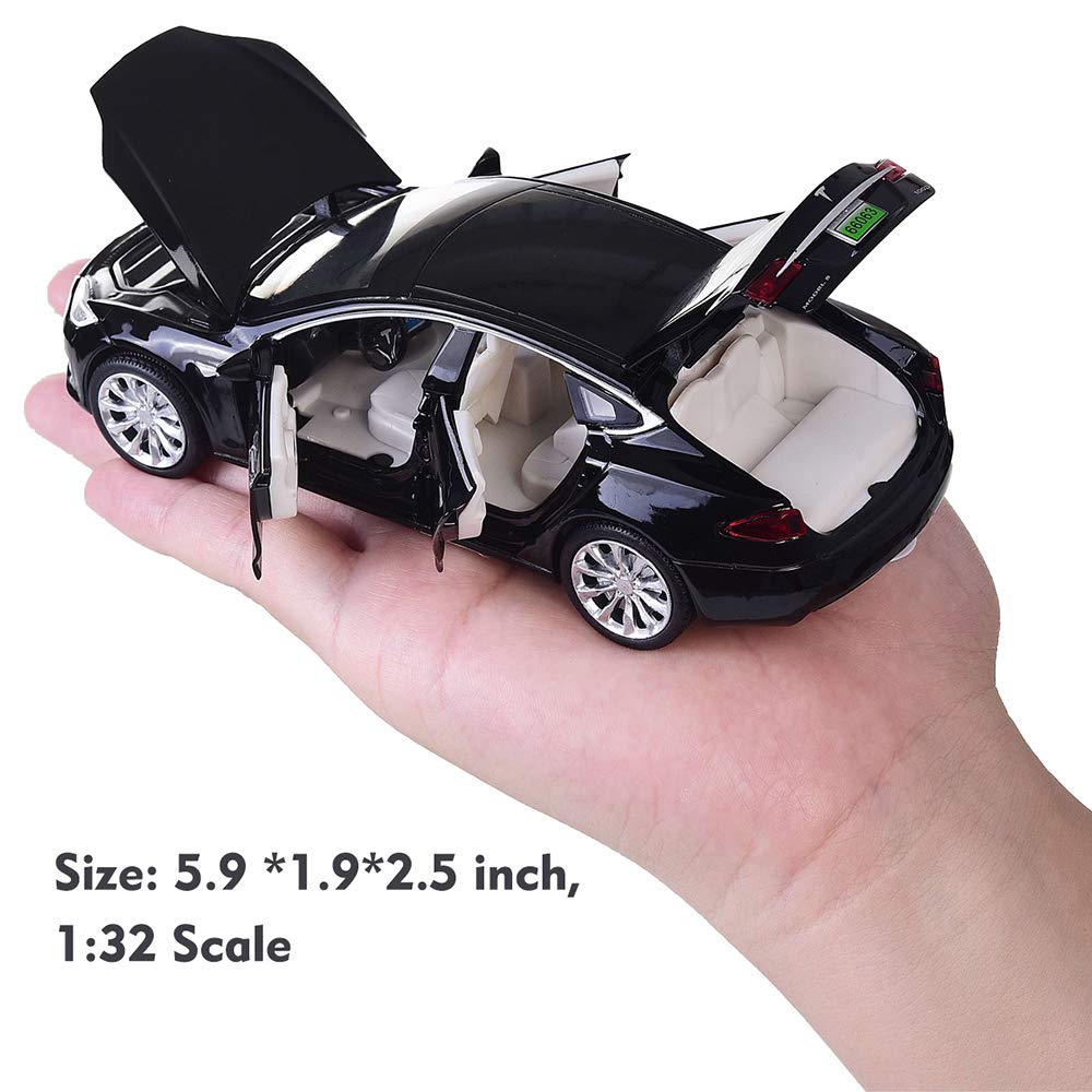 Toy Car Model S Alloy Model Cars Pull Back Vehicles 1/32 Scale Car Toys for Toddlers Kids (Black)