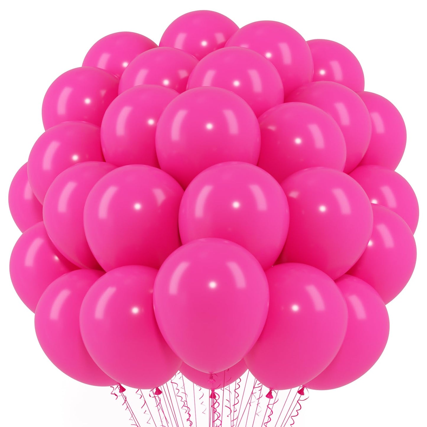 Voircoloria Hot Pink Balloons, 66Pack 12Inch Dark Pink Latex Party Balloons For Wedding, Birthday, Graduation, Bridal Shower, Ba