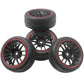 ShareGoo 12mm Hex Wheel Rims & OD 2.59'' Rubber Tires for RC 1/10 On-Road Touring Car