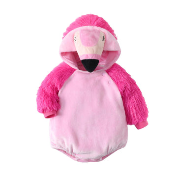 BABWWNIX Toddler Baby Boy Girl Halloween Animal Costume Fuzzy Warm Hooded Romper Funny Cosplay Zip-Up Jumpsuit Outfits Gifts (E-