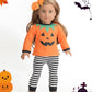 Sweet Dolly 18 Inch Doll Clothes Accessories Halloween Pumpkin Witch Costume Pumpkin Suit Set For 18 Inches Dolls