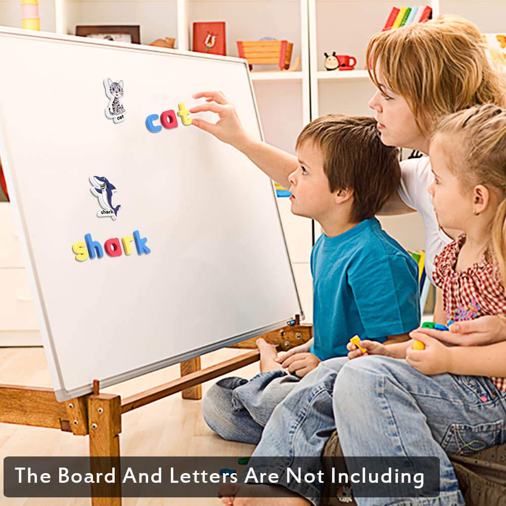 Animal Magnets Letters Refrigerator For Kids Toddlers 1-3, 32 Fridge Magnetic Animal Toys Set With Clear & Big Letters Educational Spelling Early Learning Tool