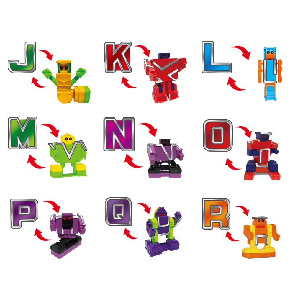 Cyeah Alphabet Robot Toys For Preschool Kids Education, Transforming Robotic Toys 26 Pieces