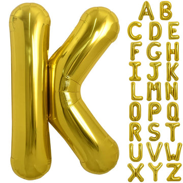 Toniful 40 Inch Large Gold Letter K Balloons Helium Balloons,Foil Mylar Big Balloons For Birthday Party Anniversary Supplies Dec