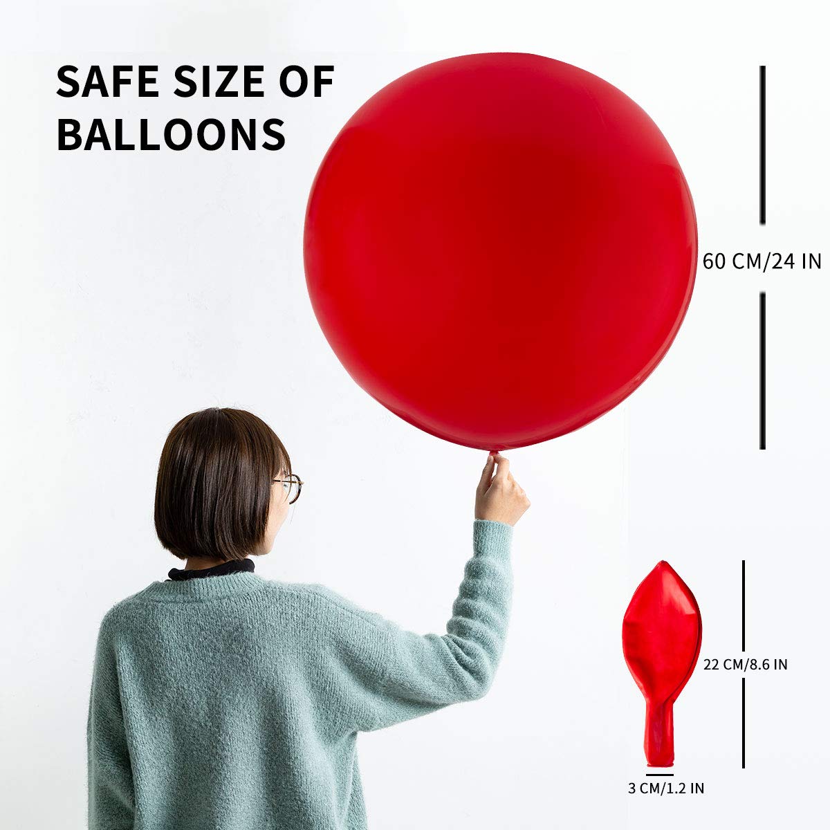Oupking 24 Inch Thick Giant Round Balloons Pink Latex 10 Packs Big Balloons For Photo Shoot Wedding Baby Shower Birthday Party D