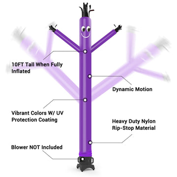 Mounto 20Ft 18Inch Fly Puppet Dancer Tube Man Fly Guy Puppet Dancer (Purple)
