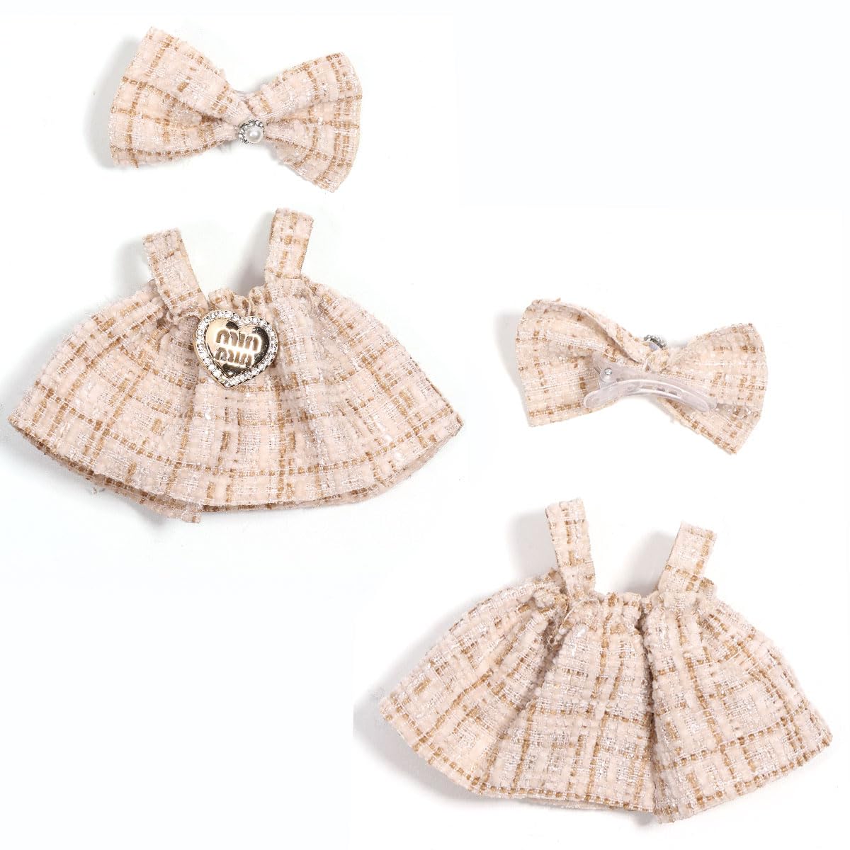 AICase for Labubu Clothes/for Labubu Outfits Clothes Set for 17cm Lububu Doll 2 Piece Set enhanced elegant Chic Dress Clothing for LA BUBU  Girls Stylish Adorable Dolls Clothes Accessories (No Doll)_01
