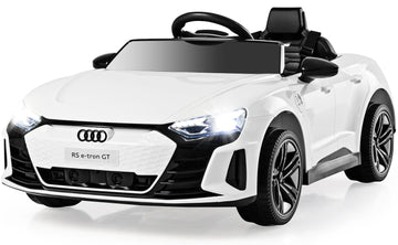 Infans 12V Kids Ride On Car, Licensed Audi Rs E-Tron Gt Electric Vehicle With Remote Control, Toddlers Battery Powered Toy With 4 Wheels Suspension, Led Headlight, Music, Mp3, Usb, Tf Port (White)