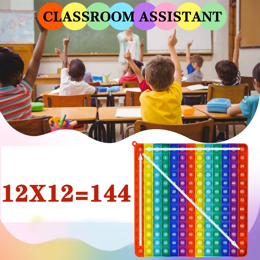 Dk-Simina P00P Fidget Multiplication Game 12X12 Table Math Games Digital Table Toy, Fidget Learning Game Toy Relieves Stress, Creates Various Math Operations,