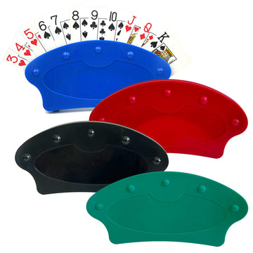 Seetooogames Card Holders For Playing Cards - Canasta Playing Card Games Holder For Kids Seniors - 4 Pack Mixed