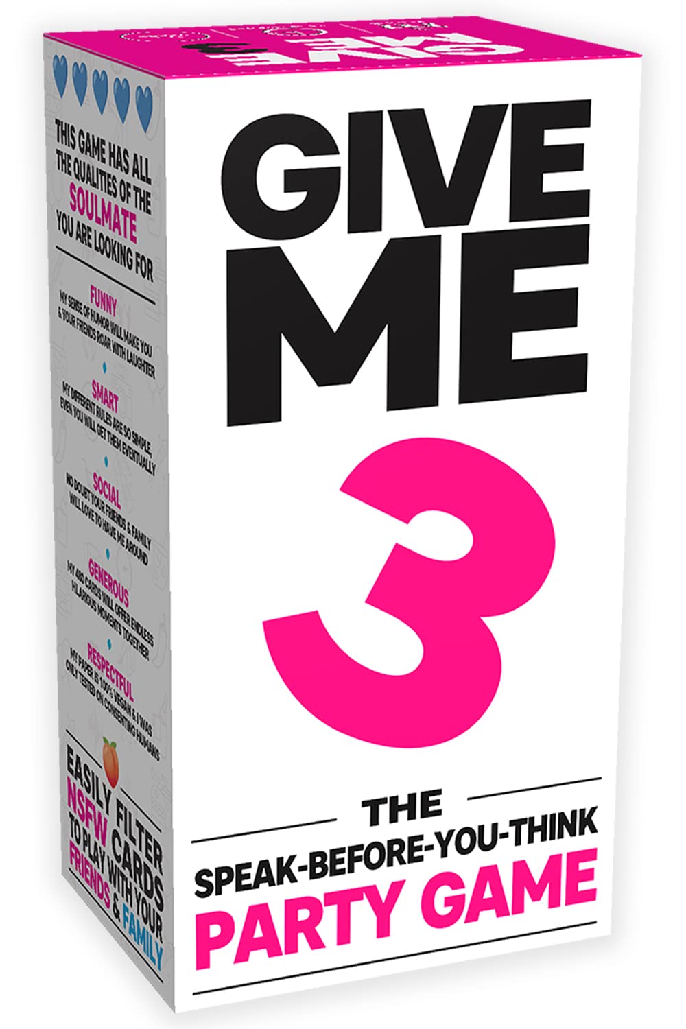 GIVE ME 3 - Fast Paced and Hilarious 10 Second Rule mature-themed Party Games | 2+ Players | Card Game for mature-themeds | Travel Game | Board Game for Parties and Game Nights