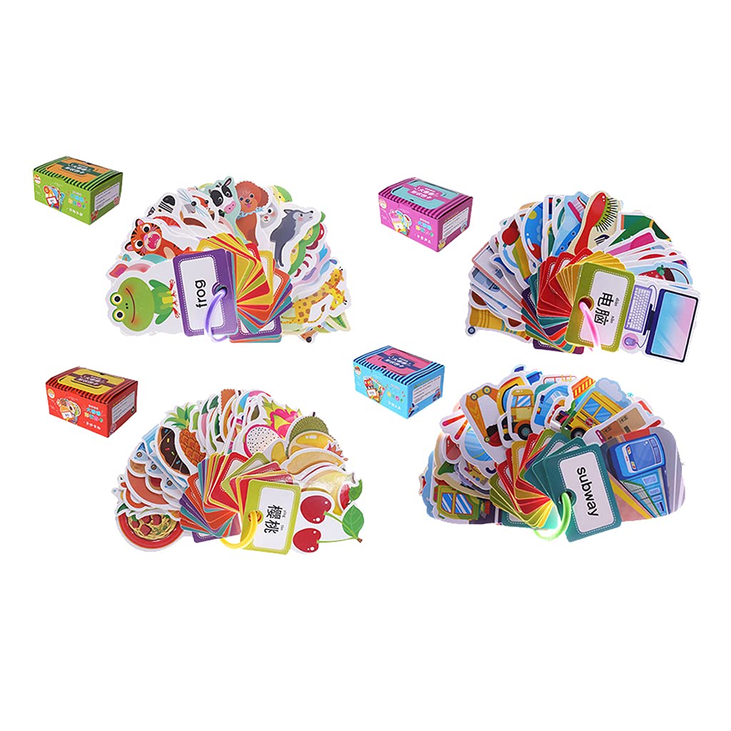 Styleheaven 30 Pieces Preschool Educational Flash Cards With Storage Ring Delicious Food