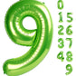 Light Green Number 9 Balloon 40 Inch, Large Foil Mylar Balloons Decorations For 9 19 29 99 Birthday Party, Jungle Theme Decorati