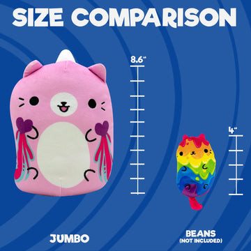 Cats Vs Pickles - Jumbo - Unicorn - Super Soft And Squishy Stuffed Bean-Filled Plushies - Great For Kids, Boys, & Girls - Collect As Desk Pets, Fidget Toys, Or Sensory Toys.
