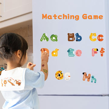 Mideer Magnetic Alphabet, 26 Uppercase & 26 Lowercase Letters, Cute Animal Magnets For Fridge, Educational Abc Spelling Learning Tools Games Toys Refrigerator Magnet For Kids, Toddlers 3 4 5 Years Old