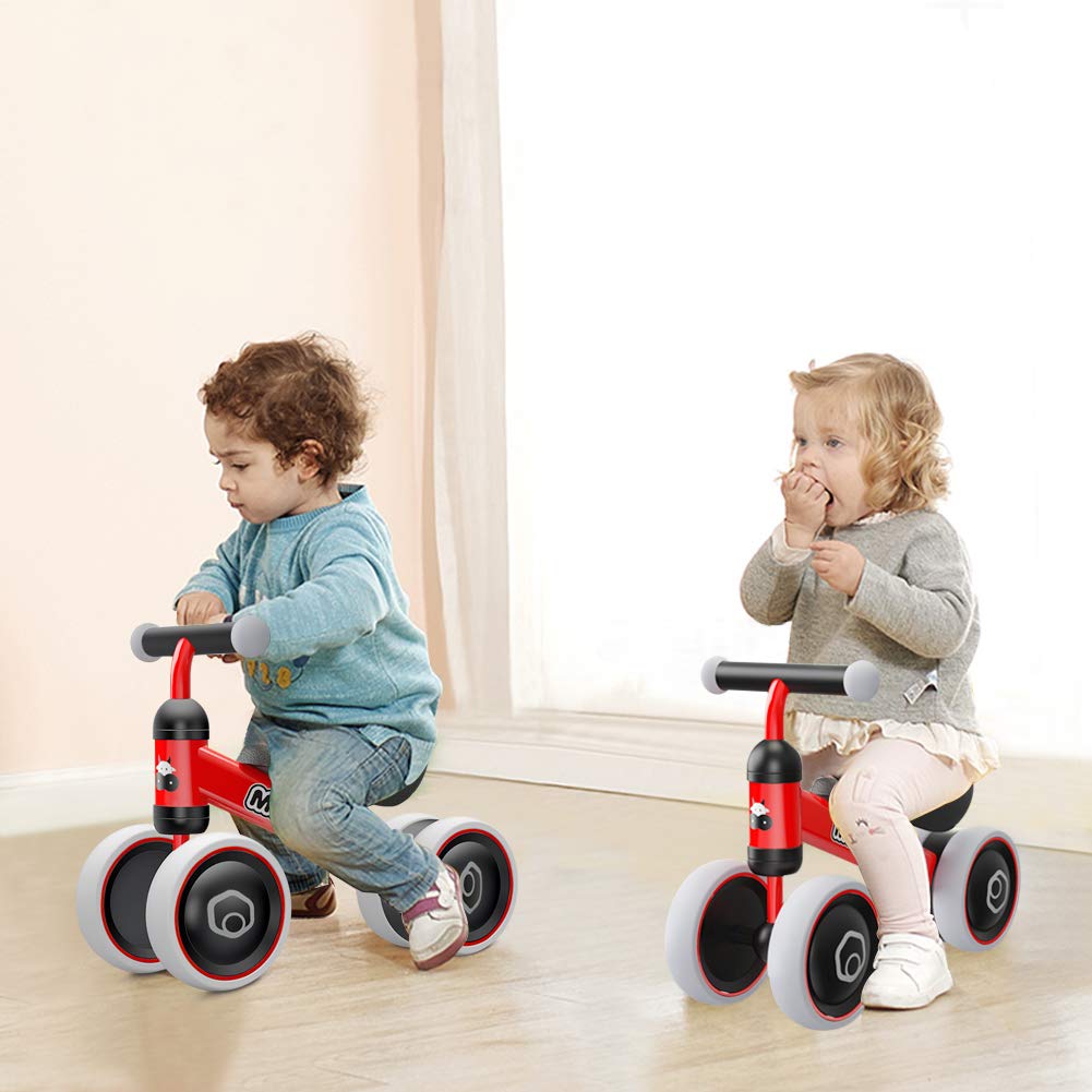 Baby Balance Bike Toys For 1 Year Old Boy Girl Gifts, 10-24 Month Toddler Balance Bike With 4 Silence Wheels, No Pedal Toddler F