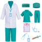 Aoiviss Doctor Costume for Kids Scrubs Pretend Play Kit with Doctor Lab Coat and Stethoscope Halloween Doctor Dress up for Boys Girls  Green