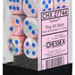 Chessex Manufacturing Chx27744 16 Mm D6 Cube Festive Dice - Pop-Art & Blue&#44 12 Piece