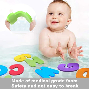 Bath Toys Organizer + 36 Soft Foam Abc 123 Letters & Numbers Bathroom Alphabet Baby Toys For Early Learning Foam Letters And Qui