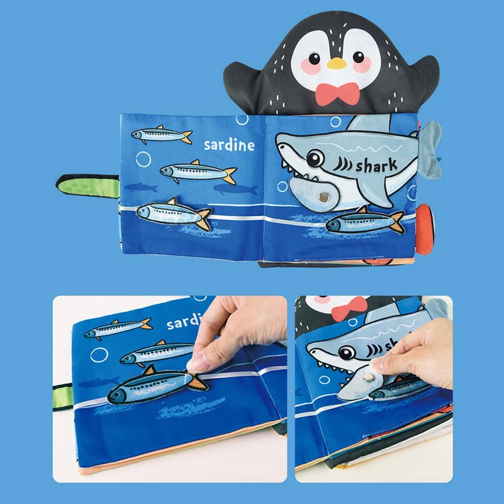Trendivibe Baby Cloth Book Infant Kids Intelligence Development Toys Penguin Style| Baby Learning Toy | Infant Activity Toy | Se
