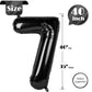 7 Balloon, Black Number Balloon 40 Inch, Black Party Decorations, 7Th Balloon Number, Black Seven Birthday Decorations, Number 7
