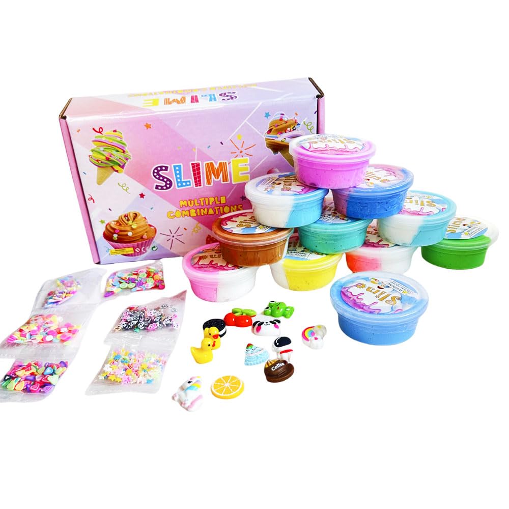 Gxyslm Butter Slime Kit 11Packed, Party Favors For Kids, Dual Colored, Novelty And Gag Toys For Girls And Boys, Creative Stimula
